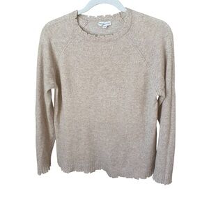 Minnie Rose Women's Tan Crew Neck Cashmere Sweater
